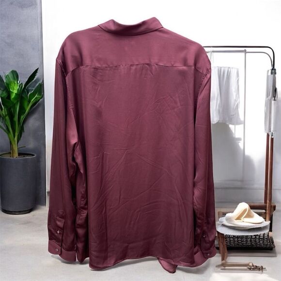 NWT New Ted Baker London Men’s LS Party Shirt Brown Satin Like Finish 2XL (6) - Picture 3 of 9